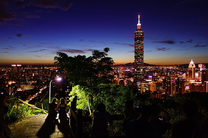 Taipei 101, Wieża, Tajpej, finansowych, centrum, Miasto, Tajwan