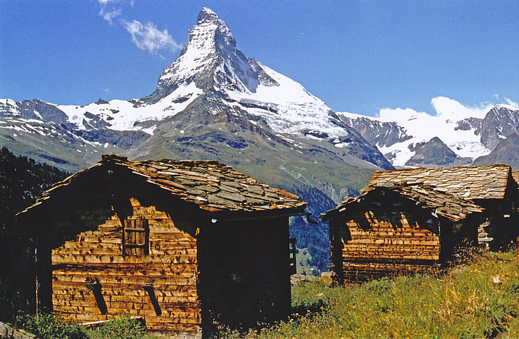 Matterhorn, góry, Zermatt, alpejska, Szwajcaria, Valais, seria 4000