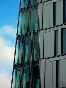 arquitetura, arranha-céu do banco, edifício de escritórios de cintura alta, fachada, fachadas, janela, Frankfurt
