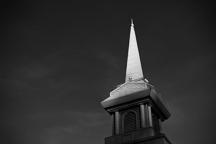 architecture, black-and-white, building, church, black And White