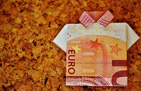 a última camisa, Nota de dólar, 10 euros, dobrado, Dom, dinheiro, moeda