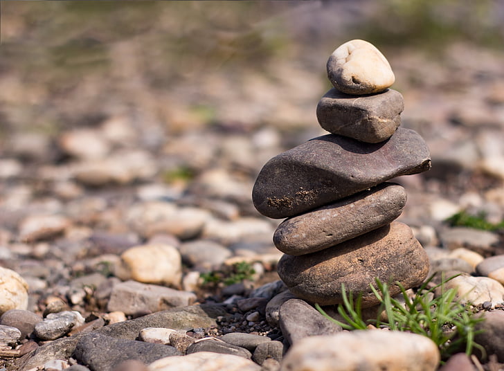 cairn, stones, nature, grey, stack