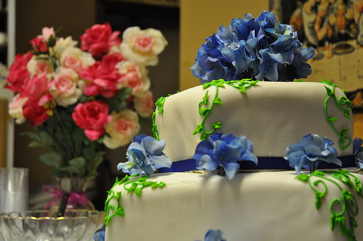 tort weselny, ciasto, ślub, bukiet, Dekoracja, kwiat, celebracja