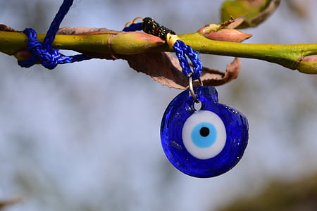 olho, amuleto da sorte, símbolo, proteção, talismã, azul, reboques