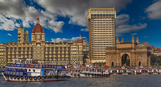 Mumbai, porte de l’Inde, Inde, navire, navires, mer, port