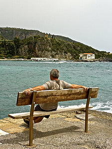 seaside, relax, contemplate, relaxation, seashore, rest, enjoyment