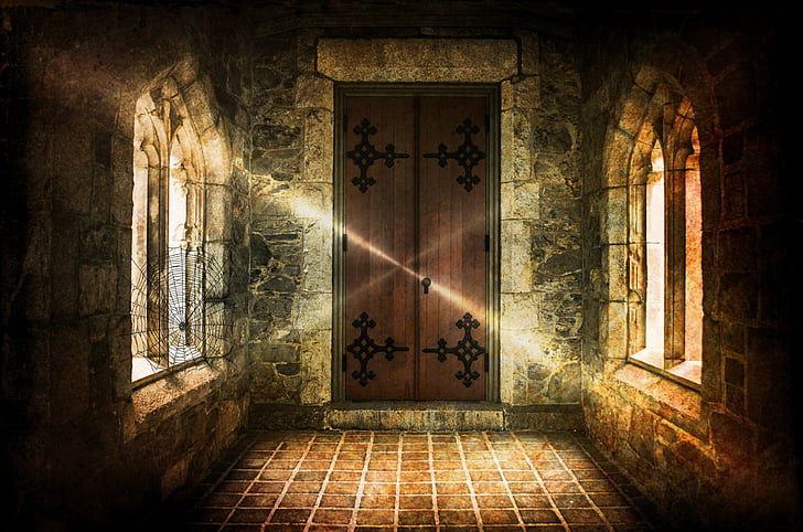 haunted castle, castle, closed transition, gang, door, window, architecture
