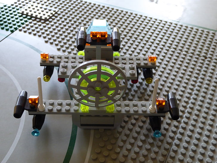 blocchetti di LEGO, assemblati, oggetto volante, Giocattoli, elementi costitutivi, costruito, plastica