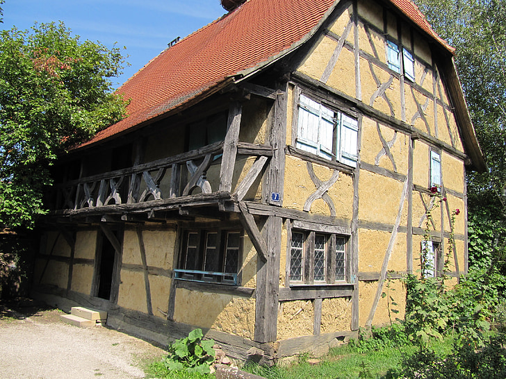 ecomusée, Ungersheim, Alsace, truss, secara historis