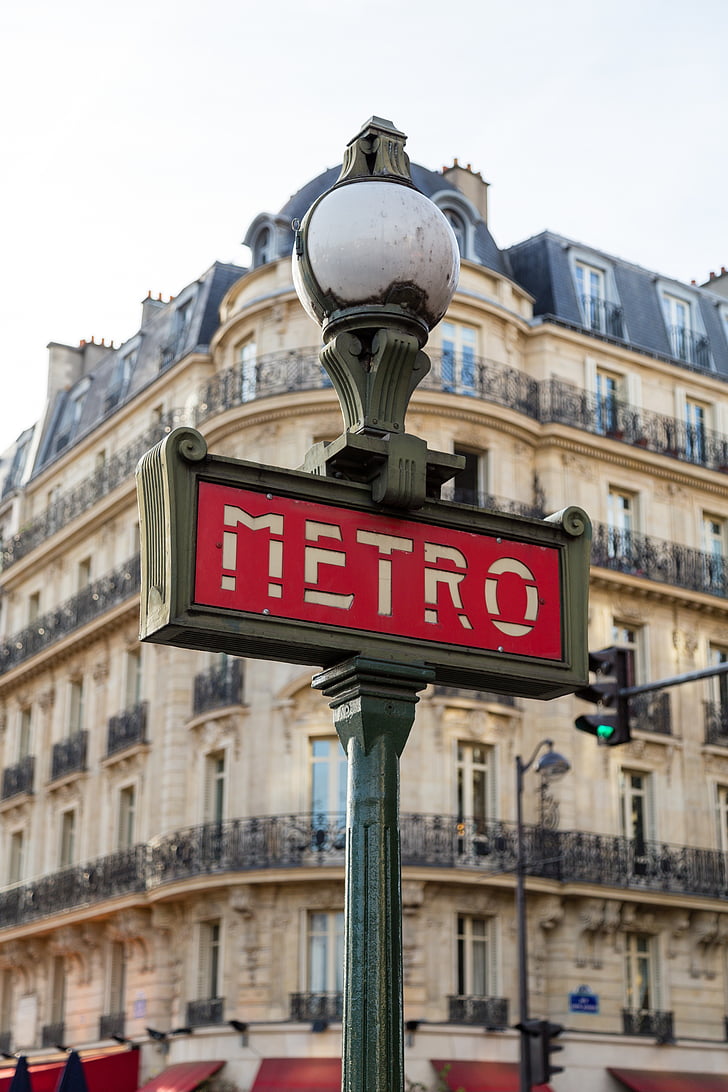 París, metro, entrada, signe, transport, França, metro