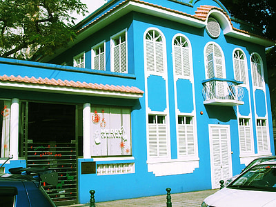 szerkezete, kék ház, Makaó