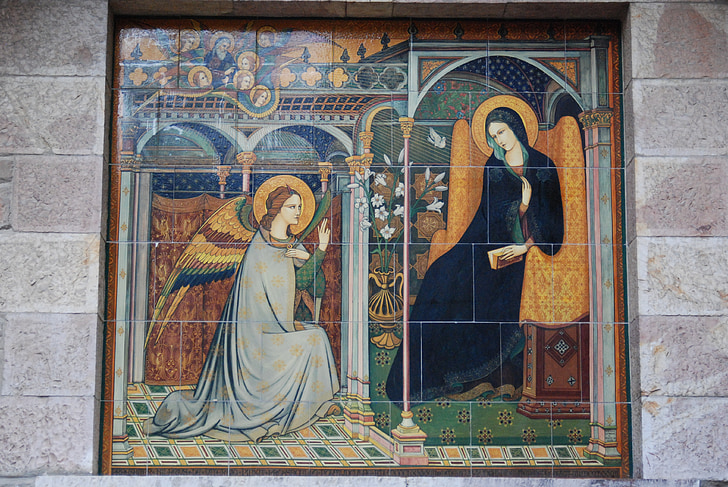 Olaszország, Assisi, Szűz Mária, Angyali üdvözlet, angyal, Gabriel, bibliai történet