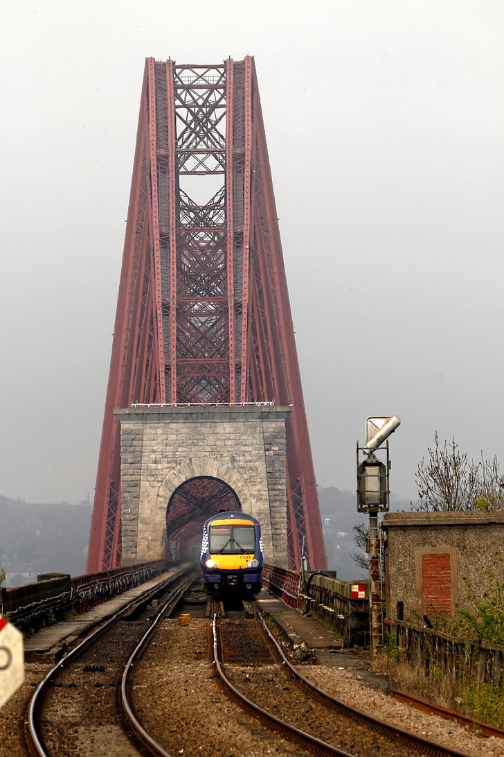 bridge, railway, scotland, forth, river, train, transport