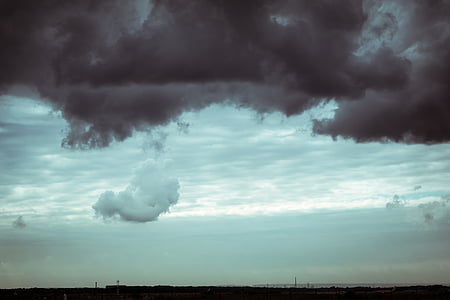 felhők, Időjárás, Sky, légkör, Jórészt felhős, fenyegető, fenyegetés