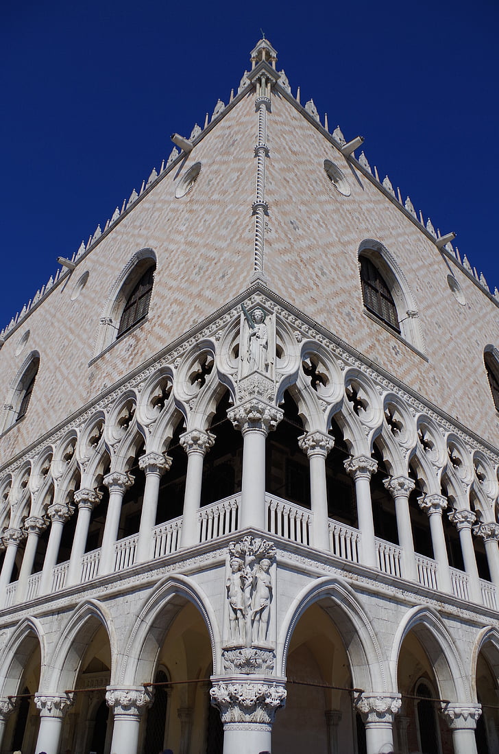Benátky, palác, Itálie, Dóžecí palác, modrá, Architektura, Saint mark's square