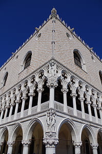 Velence, Palace, Olaszország, Dózse-palota, kék, építészet, Szent Márk tér