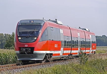 regional train, rail- cars, talent, branch line, single-track, in three parts, diesel