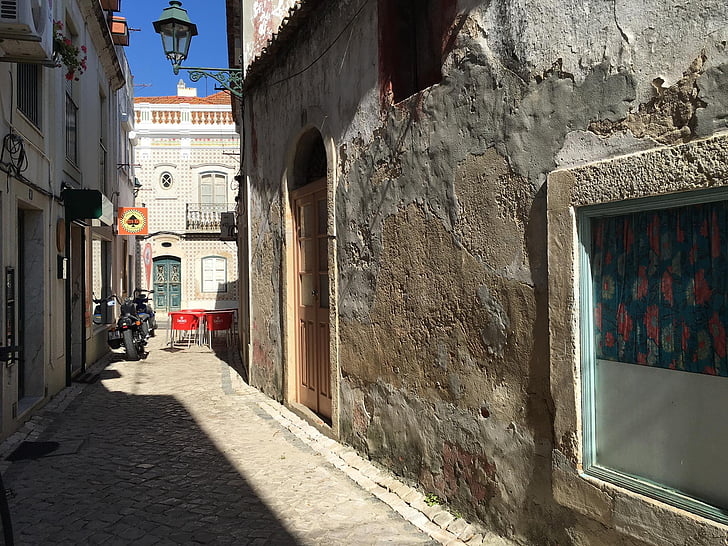 Portugalia, obraz ulicy, Ulica, Stare Miasto, Alcochete, stary, Miasto