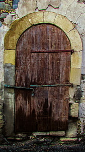 porta, vell, envellit, resistit, antiga porta, entrada, fusta