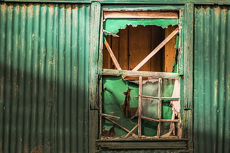 facade, window, abandoned house, tin, wood - Material, old, door