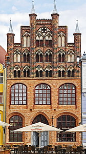 rumah Gable, Greifswald, pasar, klinker, Laut Baltik, Liga Hanseatic, lokal
