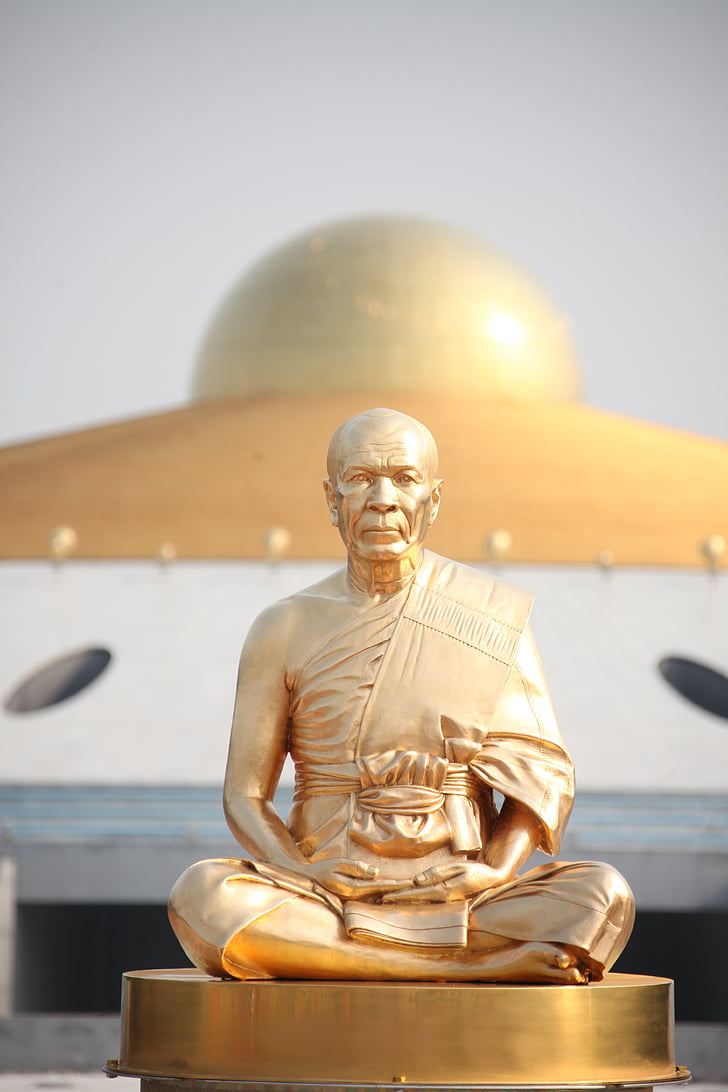 budha, munk, gull, buddhisme, phramongkolthepmuni, dhammakaya pagoda, Wat