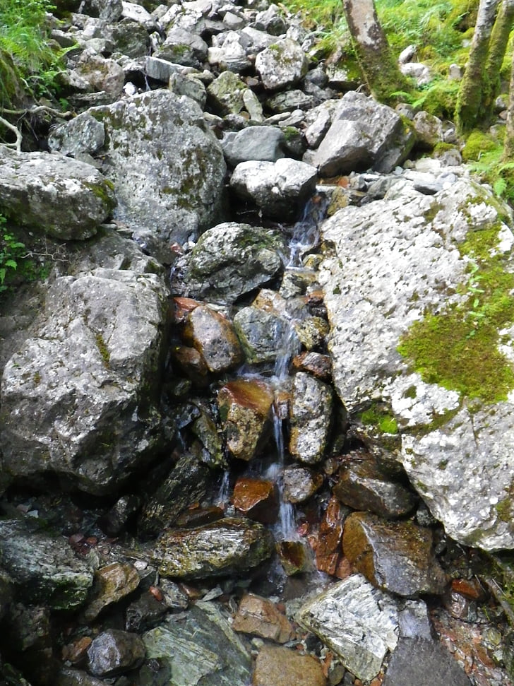 água, fluxo, pedras, característica da água, Bach, natureza, Rock - objeto