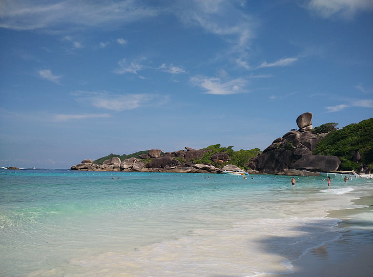Similan island, Donald duck rock, bokade, havet, stranden, turkos blå, naturen
