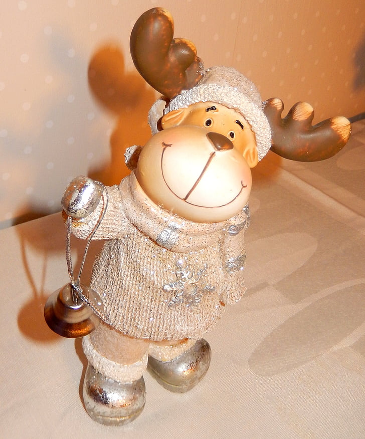 Kerst, Moose, Christmas bell, grappig, Figuur, Deco, vrolijke