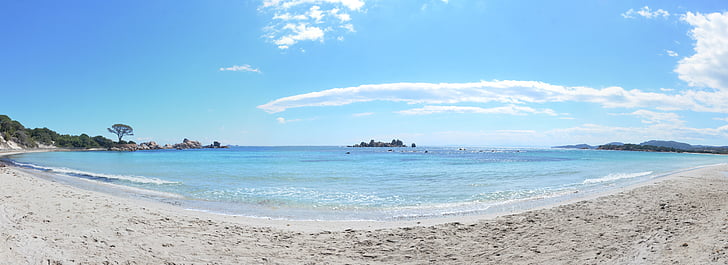 Korsyka, panoramy, Plaża