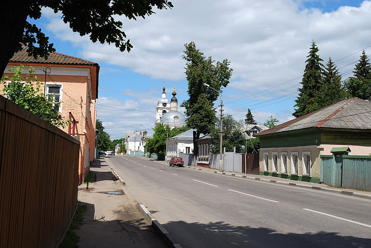 Miestas, Rusija, gatvė, bažnyčia, stačiatikių, Rusų, dangus