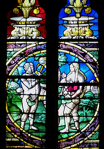 church, dom, window, stained glass, church window, bible, adam