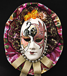 maschera, in porcellana, donna