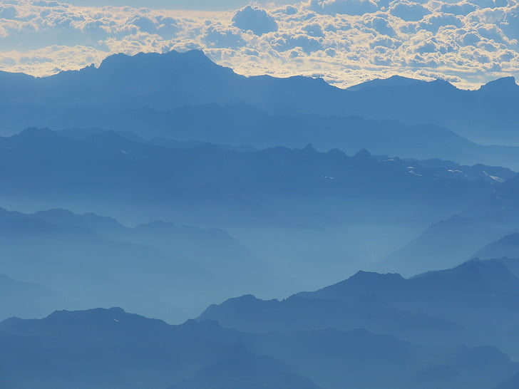 chile, south america, flight, fly, aerial view, mountains, haze