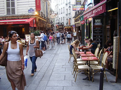 typická ulica, quartir latinčina, Paríž, Francúzsko