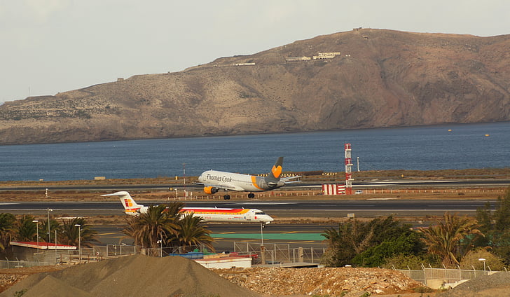 letališče, na, Palmas, krasno, Kanarski otoki, Španija, hoje