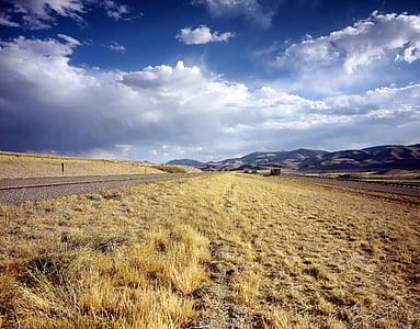planine, Prikaz, plava, nebo, oblaci, nebo, Idaho