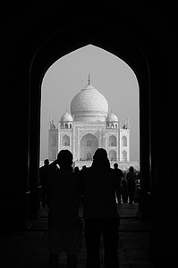 Tajmahal, fotógrafo, marco de la, India, estructura, pared, lugares de interés