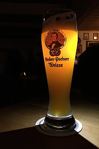 啤酒, 玻璃, 酒吧, 阴影, 黄色, 全