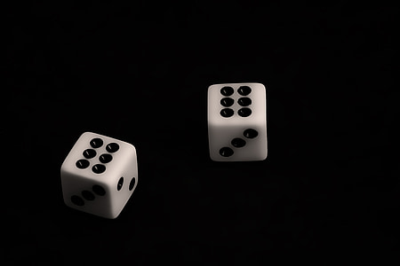 kocka, szerencsejáték, fekete, véletlen, kockázat, kaszinó, Gamble