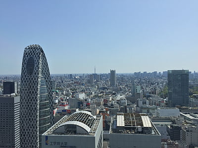 Tokyo, bygge, Japan, byen, skyline, arkitektur, storby