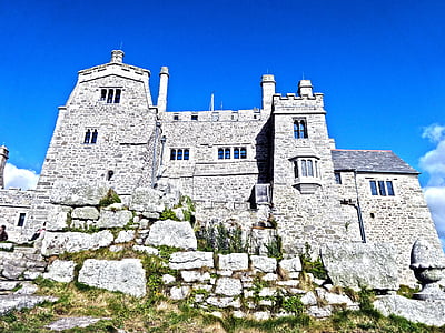 slott, fästning, Cornwall, St michael's mount, medeltiden, byggnad