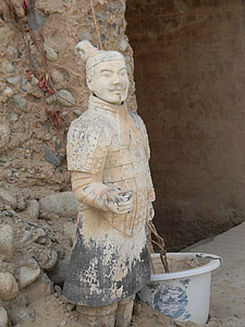 Turismo, terracota, desierto, Dunhuang, China, estatua de, escultura