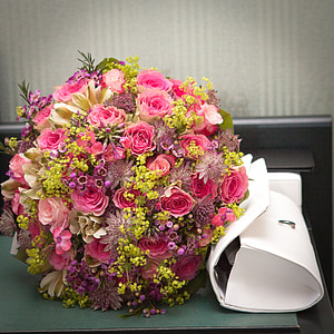 цветя, булчински букет, букет, сватба, флорални, романтика, романтичен