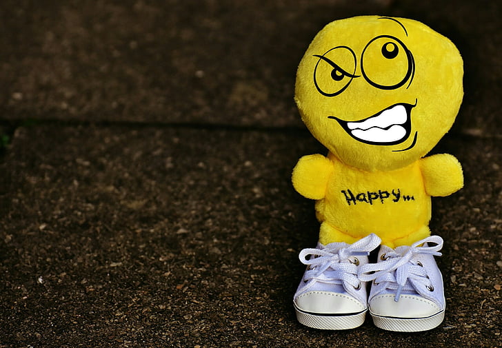 smiley, deceitful, sneakers, funny, emoticon, emotion, yellow