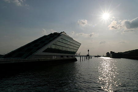moderno, arquitectura, Hamburgo, vidrio, edificio, fachada