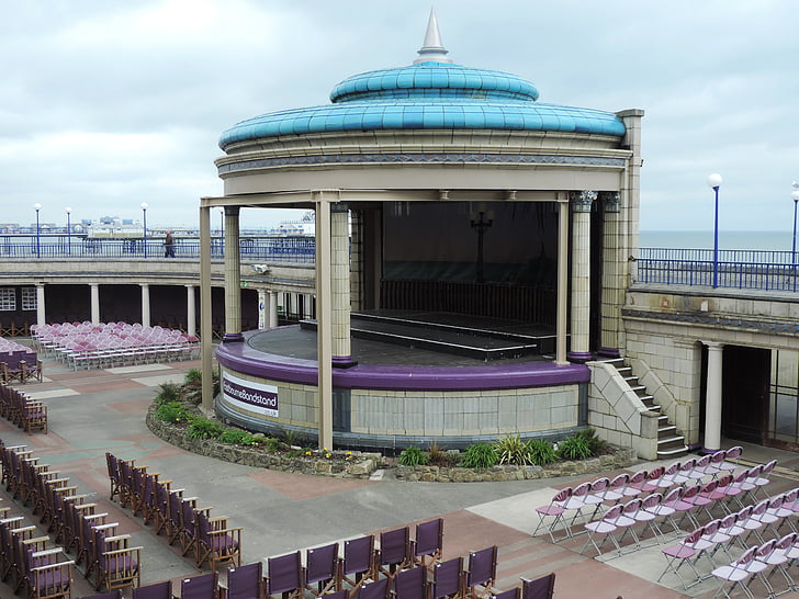Bandstand, Eastbourne, Sussex, het platform, Landmark, architectuurontwerp, structuur