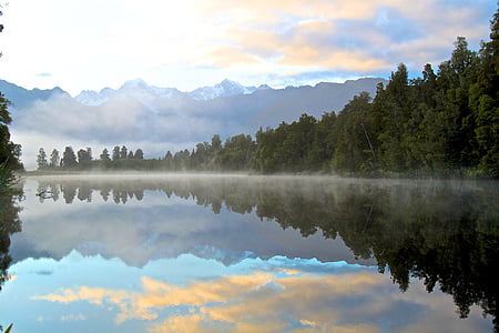 reflexie, vody, Forrest, Woods, Sky, jazero, Príroda