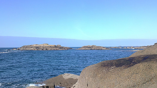 Brittany, biru, sisi, pemandangan, cakrawala, langit, air