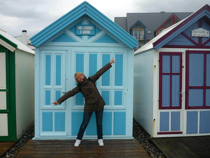 cabin, sea, woman